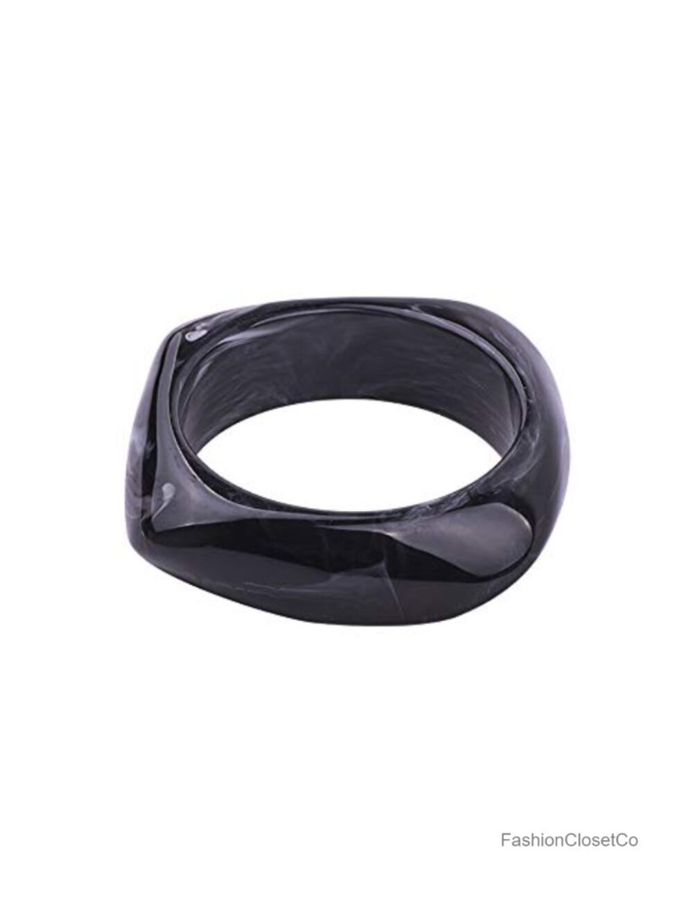 Acrylic Resin Statement Bangle Bracelet, Irregular Geometric Design, Cuff for
